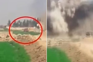 (VIDEO) TERORISTIMA PROPAO PLAN: Pogledajte kako tenk sirijske vojske uništava zamku koju su ostavili pobunjenici -   auto PUN EKSPLOZIVA!