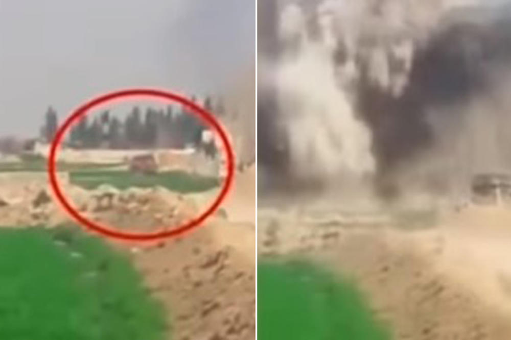 (VIDEO) TERORISTIMA PROPAO PLAN: Pogledajte kako tenk sirijske vojske uništava zamku koju su ostavili pobunjenici -   auto PUN EKSPLOZIVA!