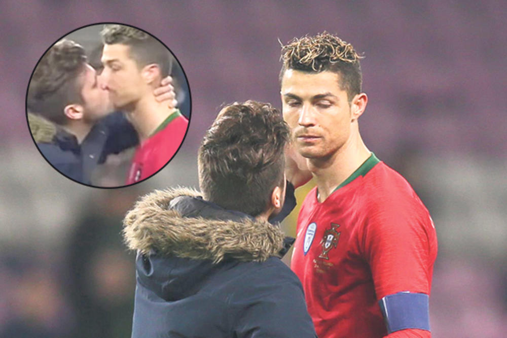RONALDO U GEJ AKCIJI: Navijač poljubio slavnog fudbalera u usta! Bosanac iz Zvornika upao na teren i napravio selfi sa Kristijanom! (VIDEO)