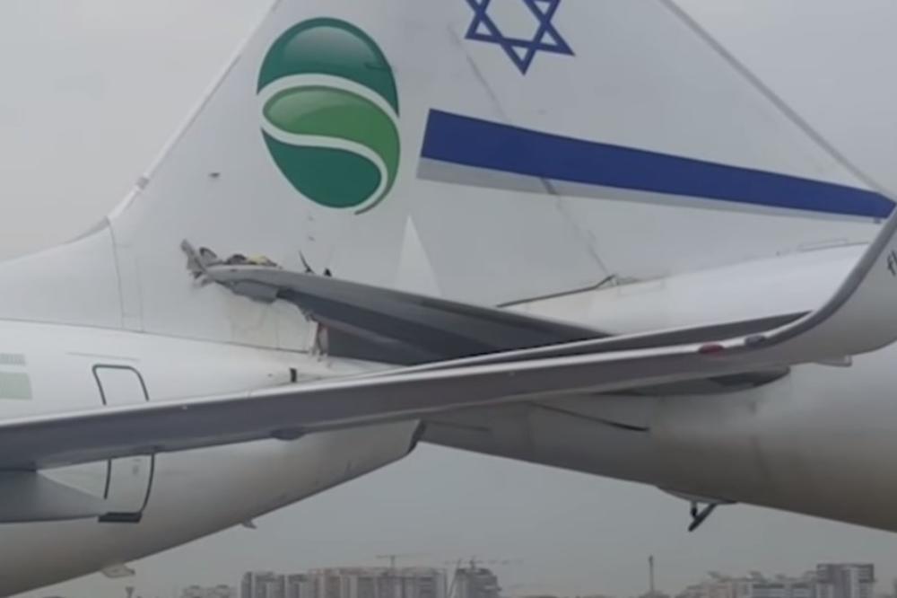 (VIDEO) DRAMATIČAN SUDAR NA PISTI: Nemački i izraelski avion se zakucali jedan u drugog!