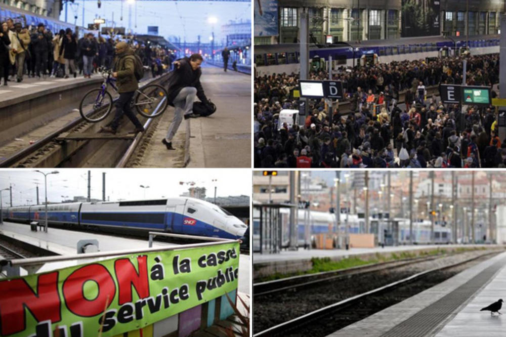 (FOTO, VIDEO) KOLAPS U FRANCUSKOJ, VOZOVI STOJE: Očajni Parižani čekaju prevoz! Haos širom Evrope!