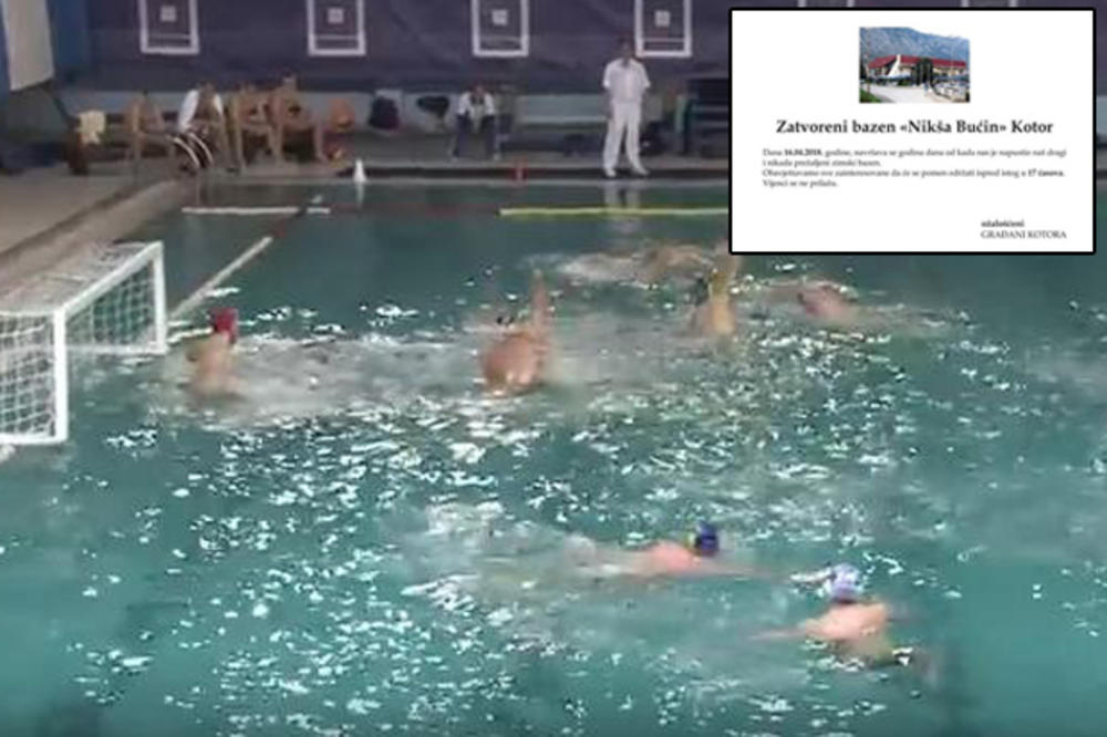 (FOTO) ZALIVEN GORKIM SUZAMA CRNOGORSKIH AJKULA: Kotorani održavaju pomen bazenu koji ne radi već godinu dana