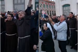 (VIDEO) HRVATSKI MEDIJI OCRNILI KATOLIČKE FRATRE: Ćute o skandalu sa sveštenikom pedofilom, a ispred manastira se vesele i pevaju na sav glas