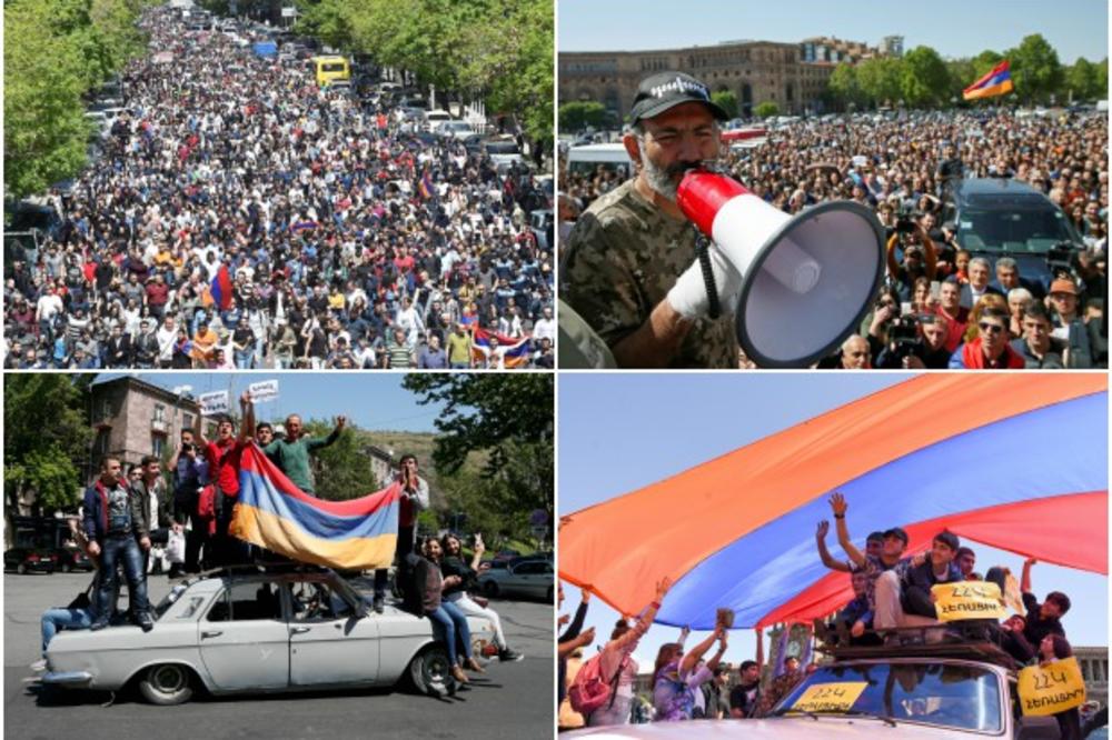 (FOTO) HILJADE LJUDI NA ULICAMA JEREVANA, LIDER OPOZICIJE PORUČIO: Nastavljamo sa protestima do konačne pobede!