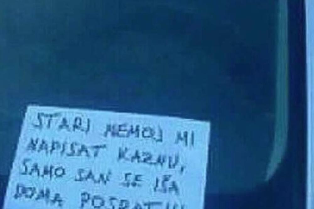 (FOTO) ISKRENA PORUKA VOZAČA IZ DALMACIJE POSTALA HIT: Stari, nemoj mi napisat kaznu...