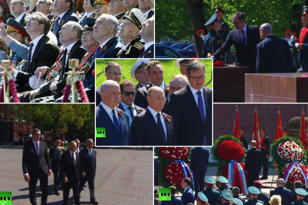 (UŽIVO, VIDEO) PREDSEDNIK SRBIJE NA PARADI U MOSKVI: Na počasnom mestu, desno od Putina, Crvenim trgom grmelo Bože pravde! Vučić na maršu Besmrtnog puka nosi dedinu sliku