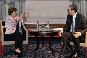 VUČIĆ SA KRISTALINOM GEORGIJEVOM: Sastanak u Sofiji sa direktorkom Svetske banke (FOTO)