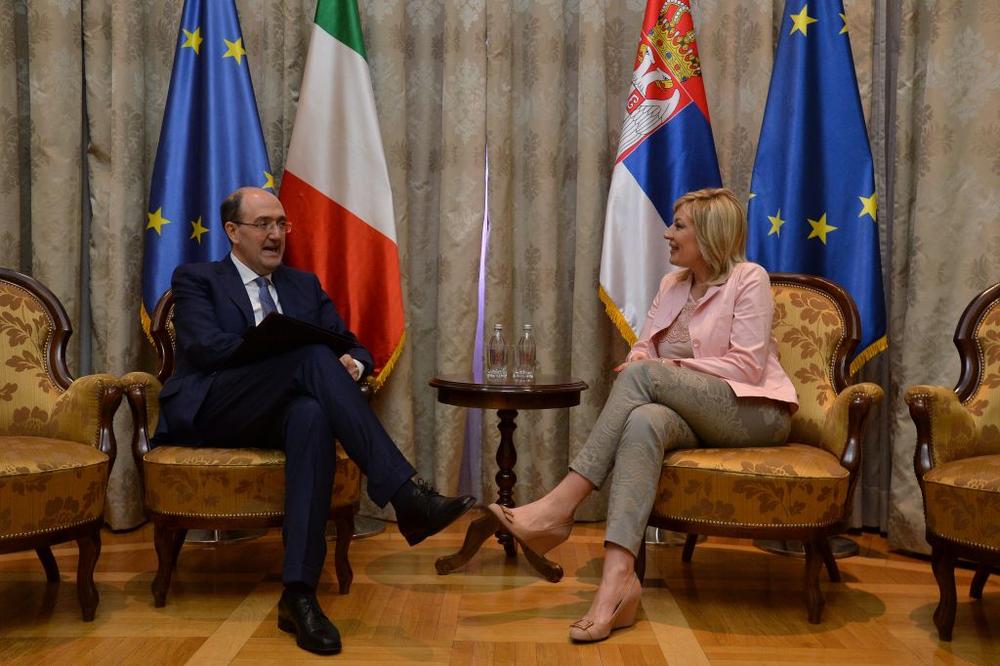 MINISTARKA JOKSIMOVIĆ SA AMBASADOROM ITALIJE: Zahvalila na podršci Italije u procesu pristupanja Srbije EU