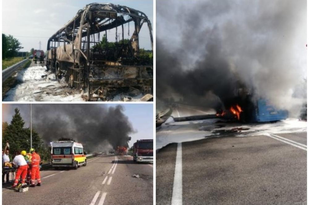 DRAMA BANJALUČKIH SREDNJOŠKOLACA U ITALIJI: Krenuli na ekskurziju, ali im u saobraćajnoj nesreći izgoreo autobus i sve što su imali! (FOTO)