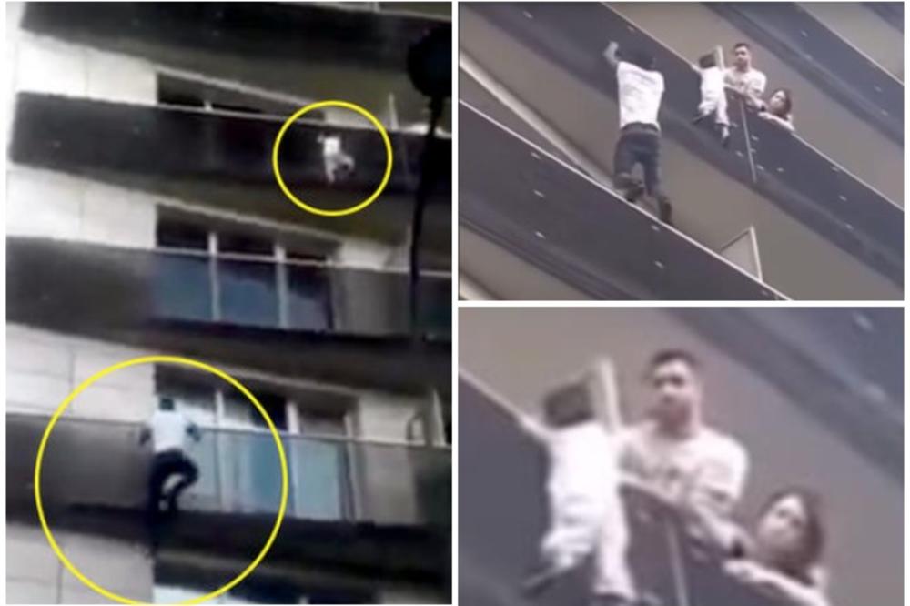STRAVIČNO! Evo zašto je dečak (4) kog je u Parizu spasao migrant visio s terase na 4. spratu i GLEDAO SMRTI U OČI! (VIDEO)
