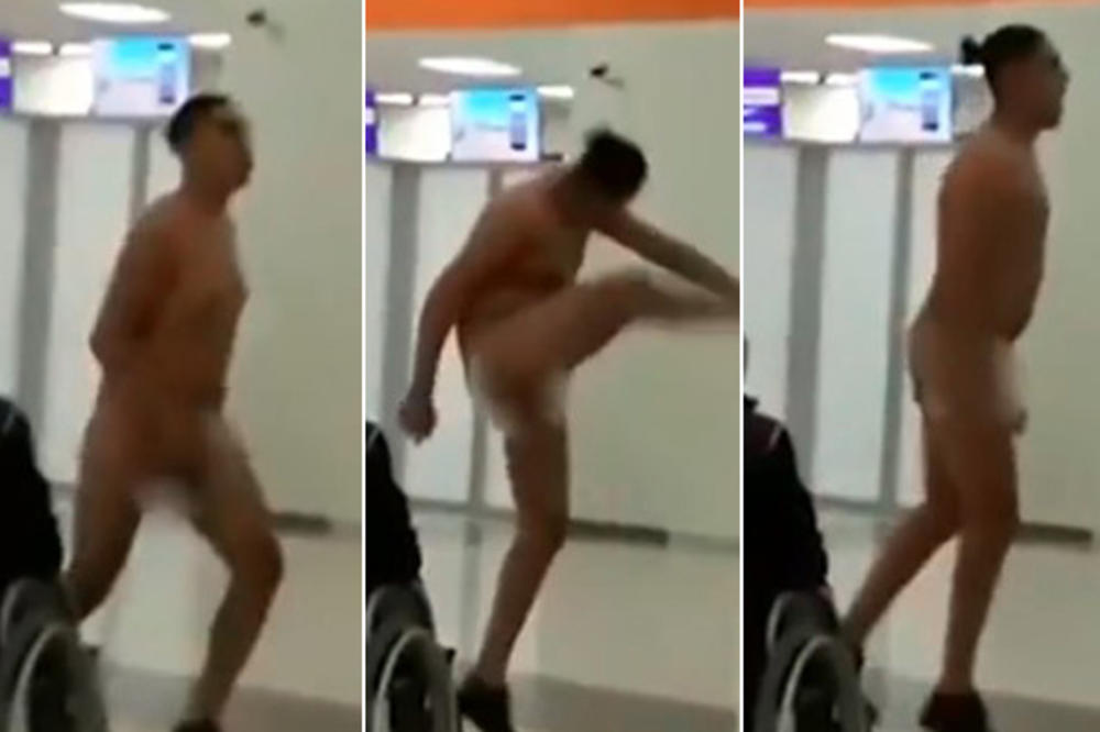 VESELI MEKSIKANAC NAPRAVIO ŠOU NA AERODROMU U MOSKVI: Skinuo se i go ko od majke rođen zaigrao kankan po Šeremetjevu! (VIDEO)