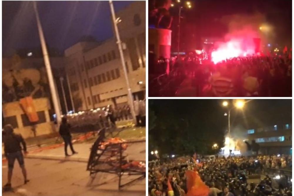 PROTESTI U SKOPLJU: Demonstranti šok-bombama i kamenicama gađali policiju!