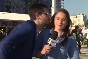 BILO JE ŽESTOKO: Rus krenuo da poljubi brazilsku novinarku u programu uživo, ona POBESNELA I KRENULA DA GA BIJE! (VIDEO)