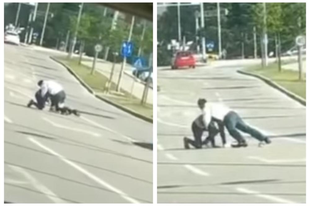 KAMERA UHVATILA URNEBESNU TUČU U ZADRU: Muškarci se mlatili nasred ulice, a automobili su samo mirno prolazili (VIDEO)