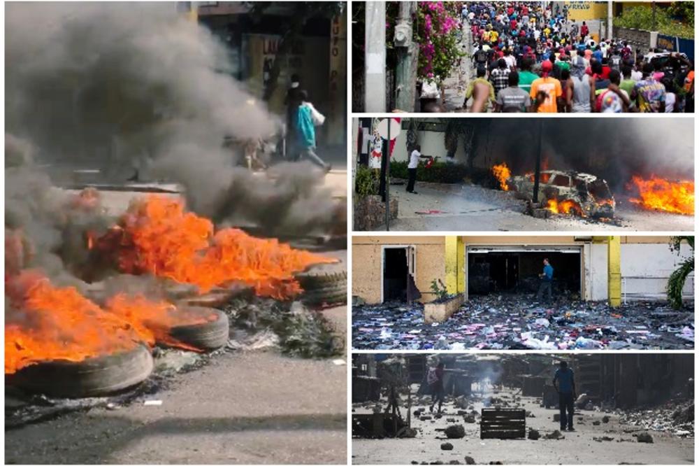TREĆI DAN NASILNIH PROTESTA NA HAITIJU: Gore automobili i gume, ulice blokirane, rulja pljačka prodavnice i ne smiruje se