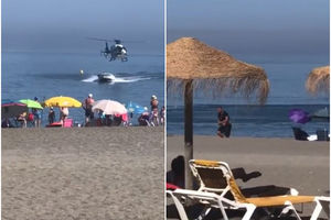FILMSKA AKCIJA U POPULARNOM LETOVALIŠTU: Narko-diler bežao od helikoptera, pa se zakucao gliserom u plažu! Turisti nisu mogli da veruju svojim očima! (VIDEO)