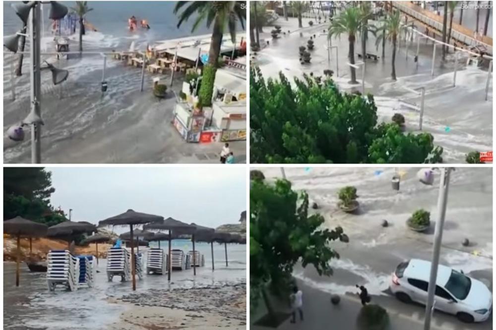 CUNAMI UDARIO NA MAJORKU: Visoki talasi potopili plaže i terase, vlasnici panično spasavali jahte! (VIDEO)