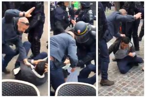 FRANCUZI OGORČENI! Makronov pomoćnik brutalno tukao demonstranta, a kažnjen sa 2 nedelje suspenzije! (VIDEO)