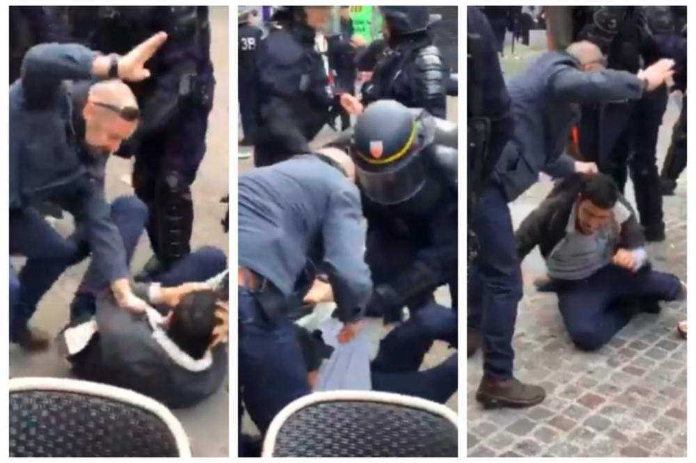 FRANCUZI OGORČENI! Makronov pomoćnik brutalno tukao demonstranta, a kažnjen sa 2 nedelje suspenzije! (VIDEO)