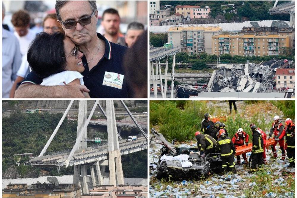 ITALIJA U ŽALOSTI, PRIZORI KOJI KIDAJU DUŠU: Pod ruševinama mosta u Đenovi pronašli još 3 tela, sahranjeni stradali