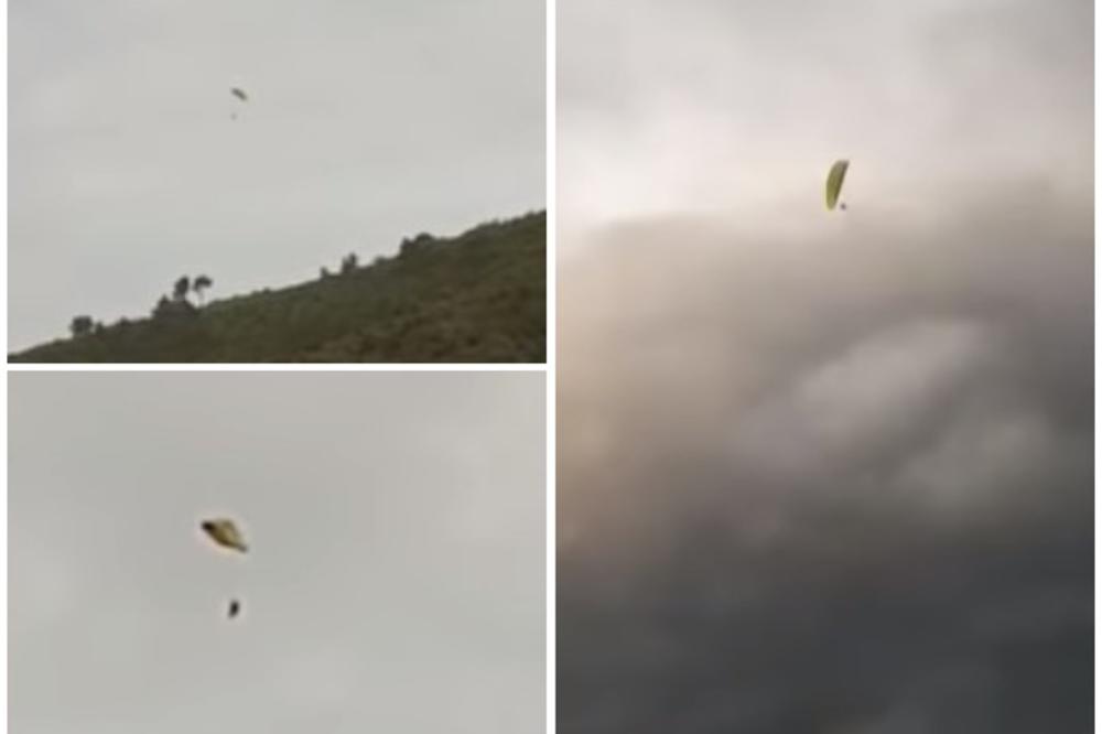 SNIMLJENA DRAMA NA NEBU IZNAD BUDVE: U vazduhu je paraglajderista vodio grčevitu borbu za život i POBEDIO, a druga dva su NASTRADALA (VIDEO)