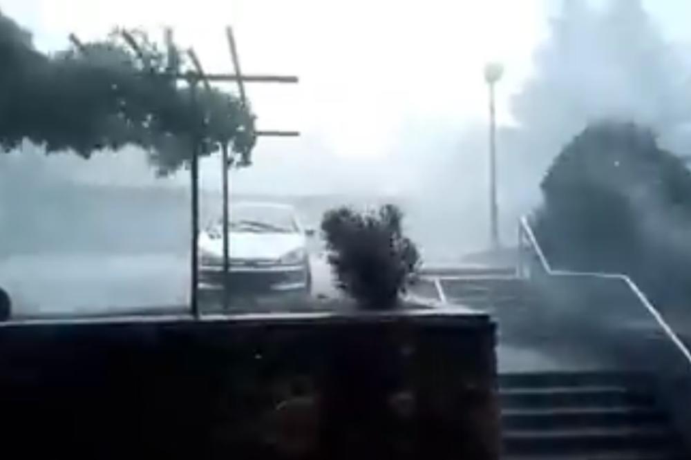NEVREME STIGLO RANIJE U KOMŠILUK: Jaki udari vetra, kiša i grad poharali Istru! Najgore se očekuje u nedelju! (VIDEO)