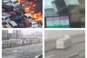 JEZIVI SNIMCI UDARA TAJFUNA U JAPANU: Gore automobili, lete krovovi, za sada 6 mrtvih i 160 povređenih (VIDEO)