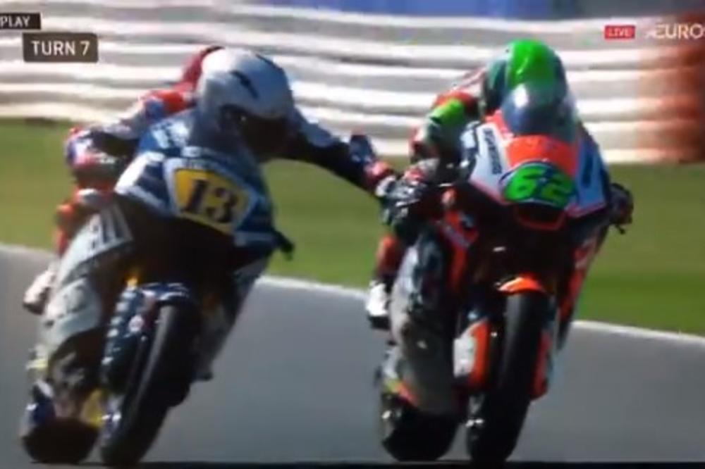 IZVINJENJE, ALI KASNO: Oglasio se motociklista koji je pokušao da pritisne kočnicu rivala za vreme trke (VIDEO)