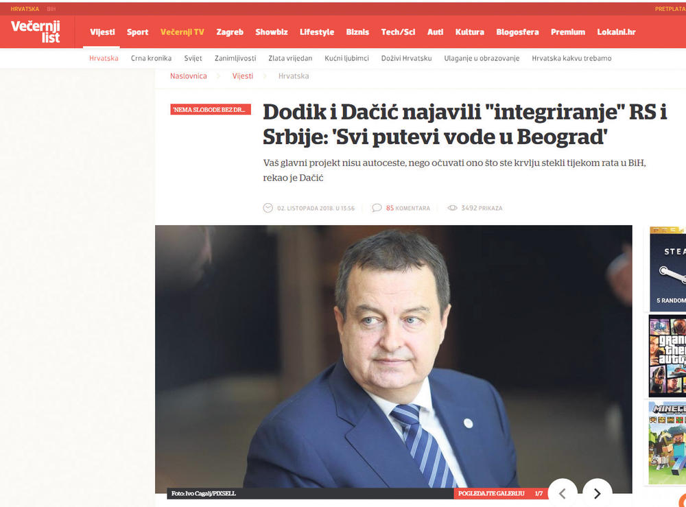 Dačić i Dodik izjavama uspaničili medije u regionu