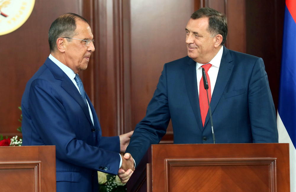 Lavrov i Dodik 21. septembra 2018. tokom posete šefa ruske diplomatije Srpskoj