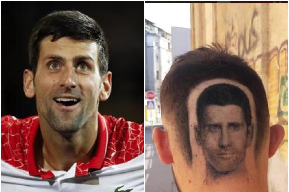 ŠIŠAJ ME NA ĐOKOVIĆA: Ovo je definitivno NAJLUĐI Novakov navijač! Pogledajte šta je sa svojom frizurom uradio jedan Noletov fan! (FOTO)