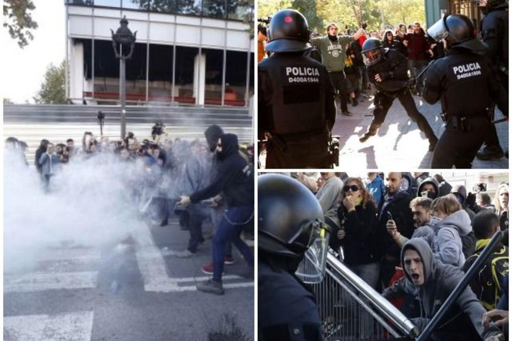 NEREDI U BARSELONI: Katalonski separatisti ne daju policiji da protestuje (FOTO)