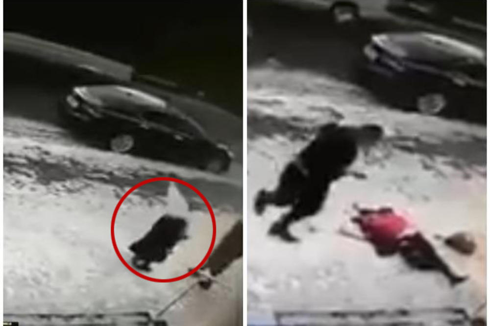 STRAVA I UŽAS USRED GRADA: Ledenica pala na ženi na glavu i ubila je na mestu, sve gledao njen sin! (VIDEO)