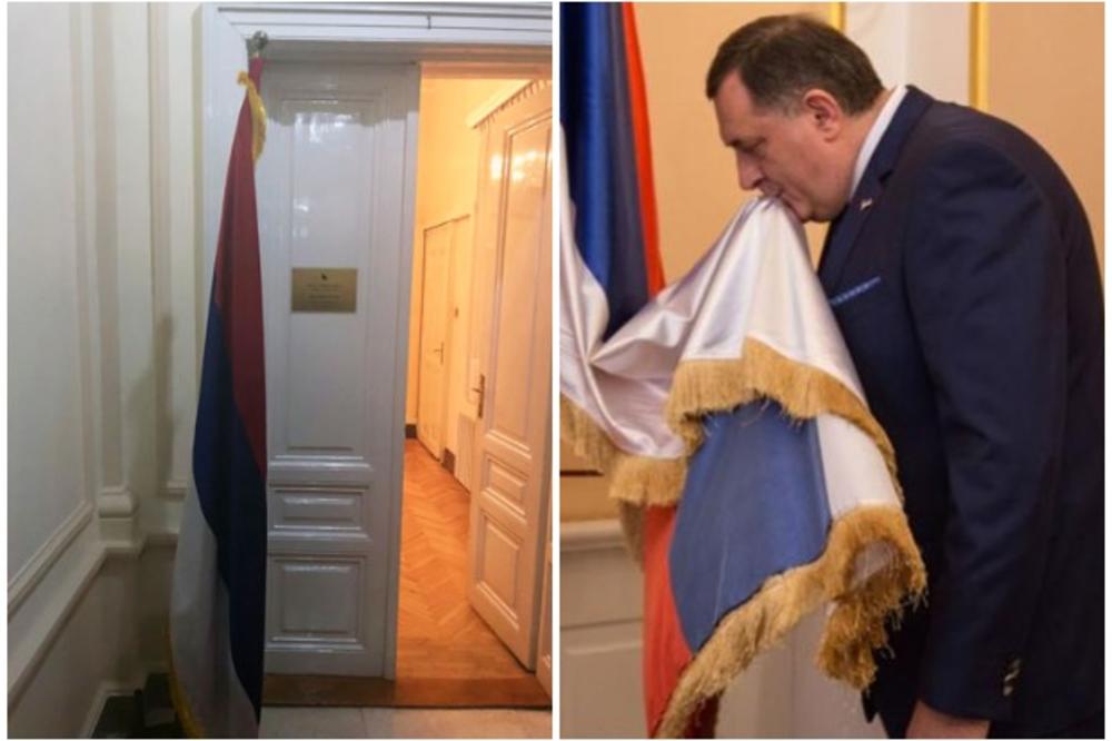 DODIK ISPUNIO OBEĆANJE! U svečani salon Predsedništva BiH postavio zastavu Republike Srpske!