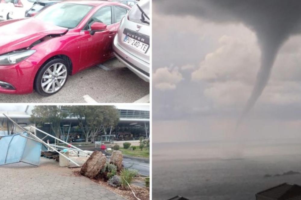 TORNADO BACAO LJUDE I AUTOMOBILE U VAZDUH: Olujni vetar u Dubrovniku rušio sve pred sobom! (VIDEO, FOTO)