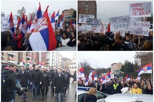 KURIR NA TRGU KNEZA LAZARA: Kosovska Mitrovica na nogama, hiljade Srba pred sedištem Euleksa uz poruku IMAMO PRAVO NA HLEB I LEKOVE (KURIR TV)