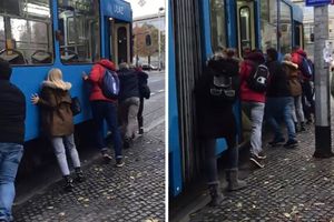 PUTNICI GURALI TRAMVAJ U ZAGREBU: Kad nestane struje, moraš da se snađeš (FOTO)