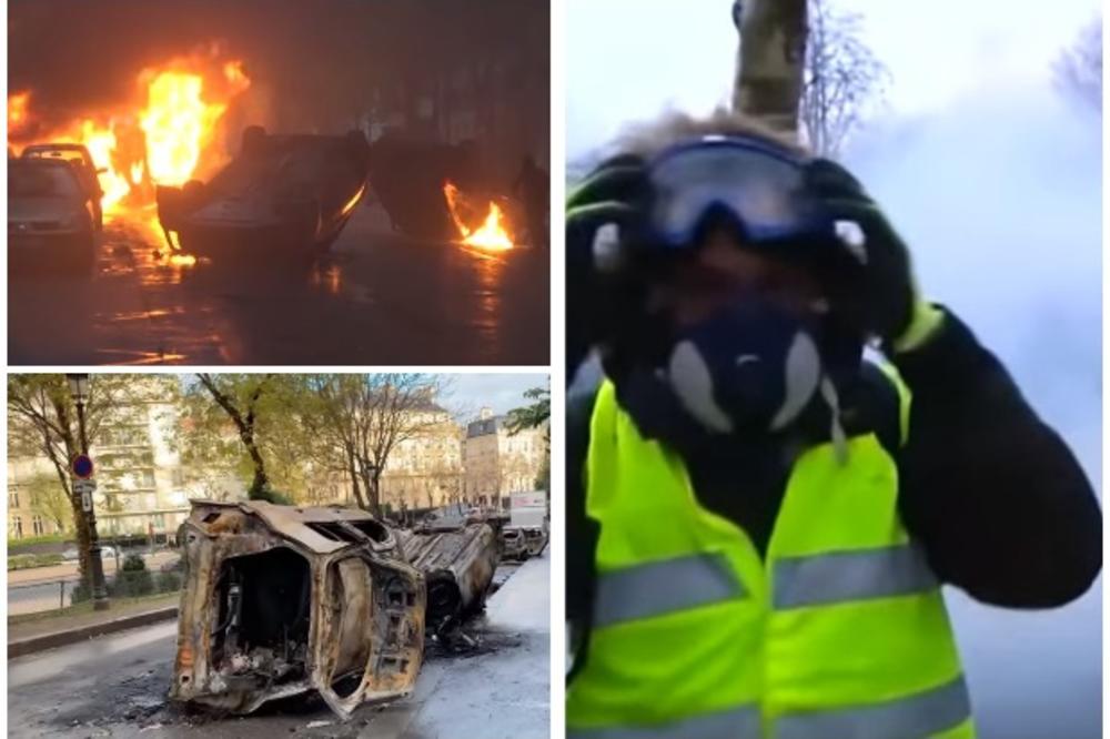 U PARIZU KAO POSLE BOMBARDOVANJA: U okršaju policije i Žutih prsluka gorele ulice zgrade, zapaljeno 112 automobila! (VIDEO)
