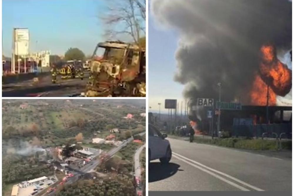 TRAGEDIJA U ITALIJI: Dvoje poginulo, 10 povređeno u eksploziji cisterne na benzinskoj pumpi! (VIDEO)