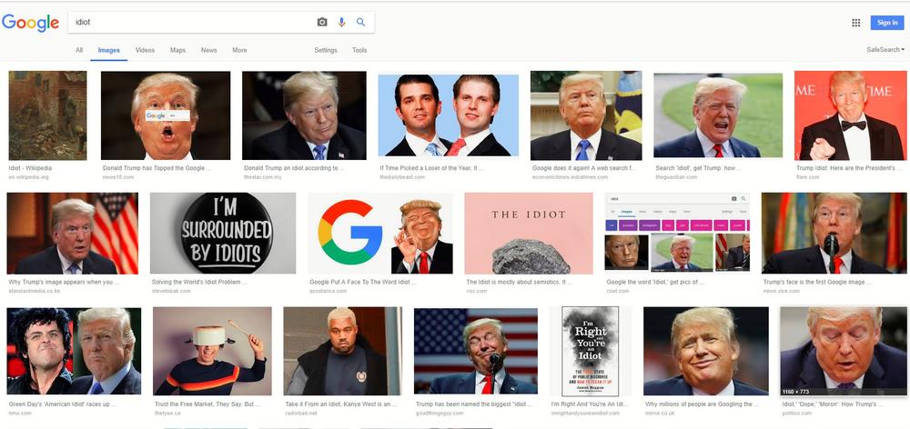 Prve fotografije u Gugl pretrazi reči 'idiot