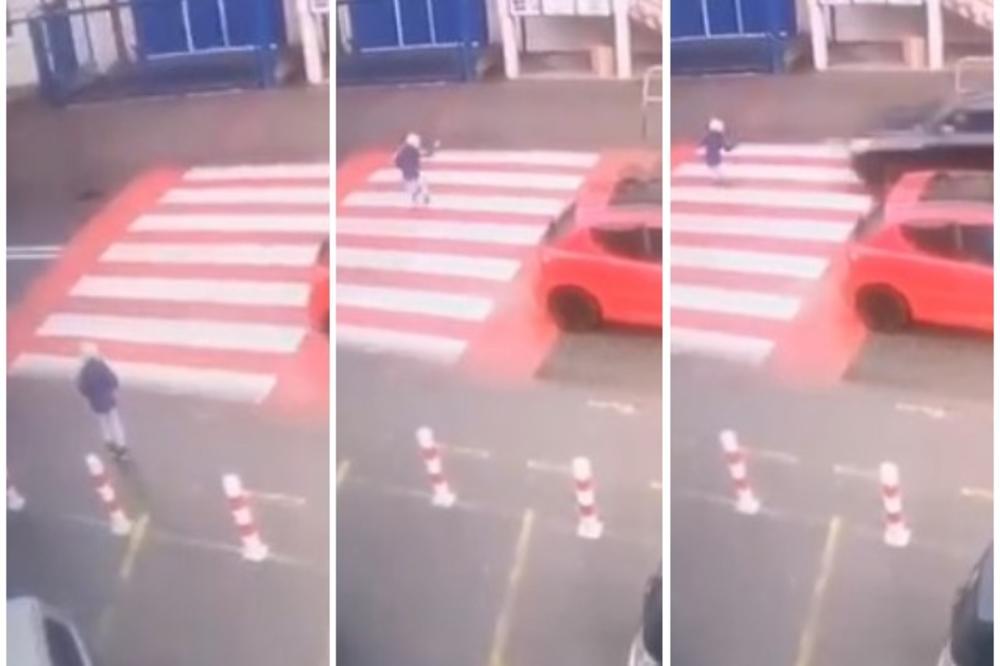 HOROR NA PEŠAČKOM: Devojčicu kola bacila u vazduh, pala na haubu drugog automobila, a onda se desilo ČUDO! (VIDEO)