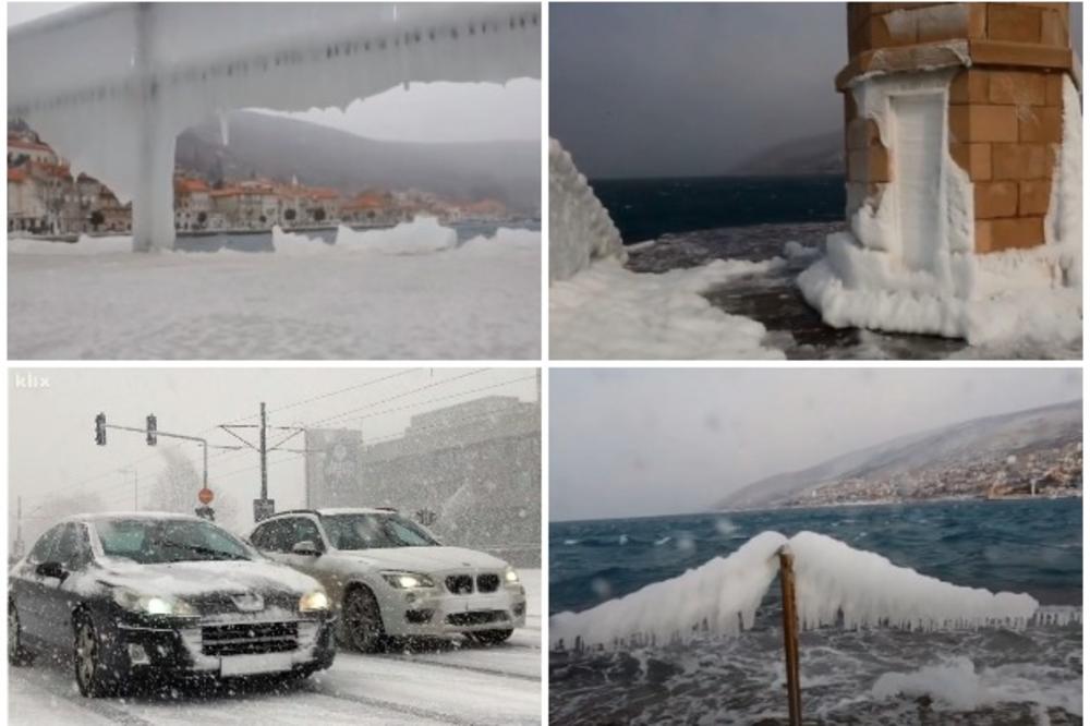 SNEG NAPRAVIO HAOS U REGIONU: Putevi u BiH jedva prohodni, HRVATSKO PRIMORJE ZALEĐENO! Led sve okovao! (FOTO)