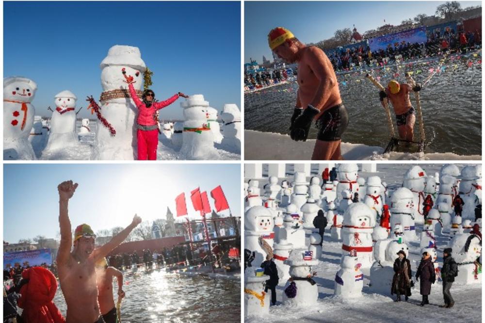 KUPANJE U LEDENOJ VODI NA -35: Pogledajte kako Kinezi uživaju na Festivalu leda! Sve izgleda kao bajka, a tek kad vidite glavne atrakcije! (FOTO, VIDEO)