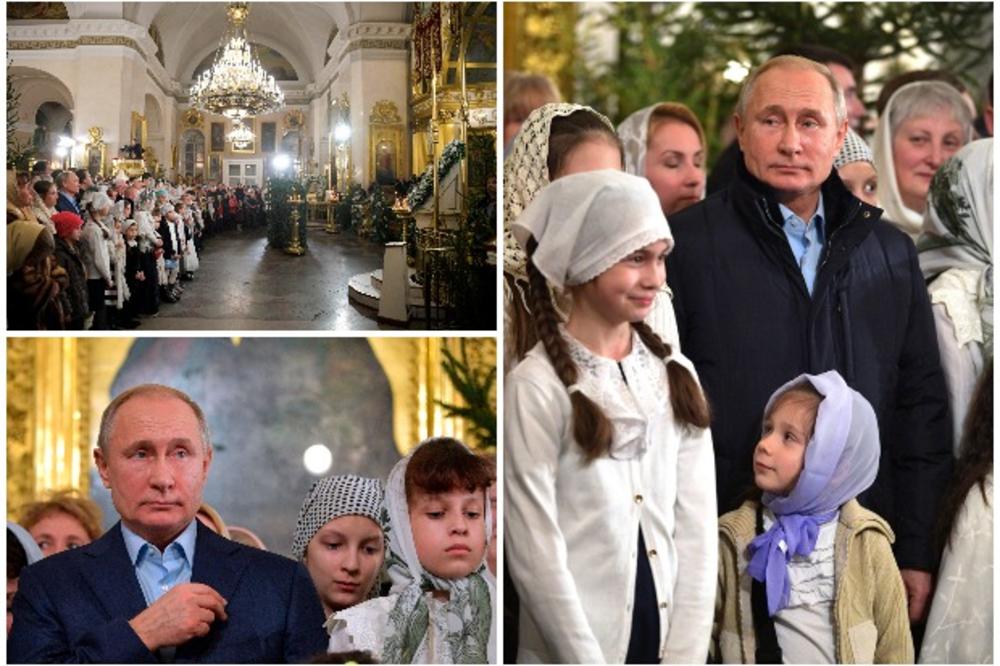 VELIČANSTVENI BOŽIĆ U SANKT PETERBURGU: Putin na božićnoj službi u crkvi u kojoj je i kršten! (VIDEO, FOTO)