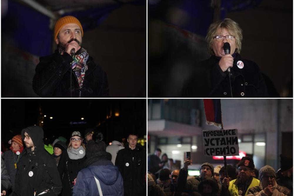 ODRŽAN PROTEST OPOZICIJE U BEOGRADU: Okupljenima se obratio Bane Trifunović, pa krenula šetnja! Ponovljeni zahtevi demonstranata (FOTO)