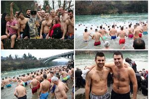 ČAĐENOVIĆ PRVI DOPLIVAO DO ČASNOG KRSTA U PODGORICI:  U Bogojavljenskoj trci učestvovalo 150 plivača! (FOTO)
