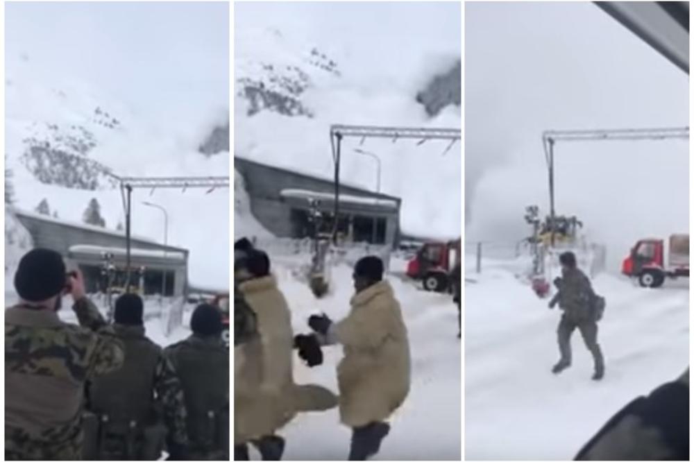 STAJALI SU PRKOSNO, A U POSLEDNJEM TRENU NASTALA JE OPŠTA BEŽANIJA: Lavina se umalo obrušila na švajcarske vojnike, nisu znali šta ih je snašlo! URNEBESNO! (VIDEO)