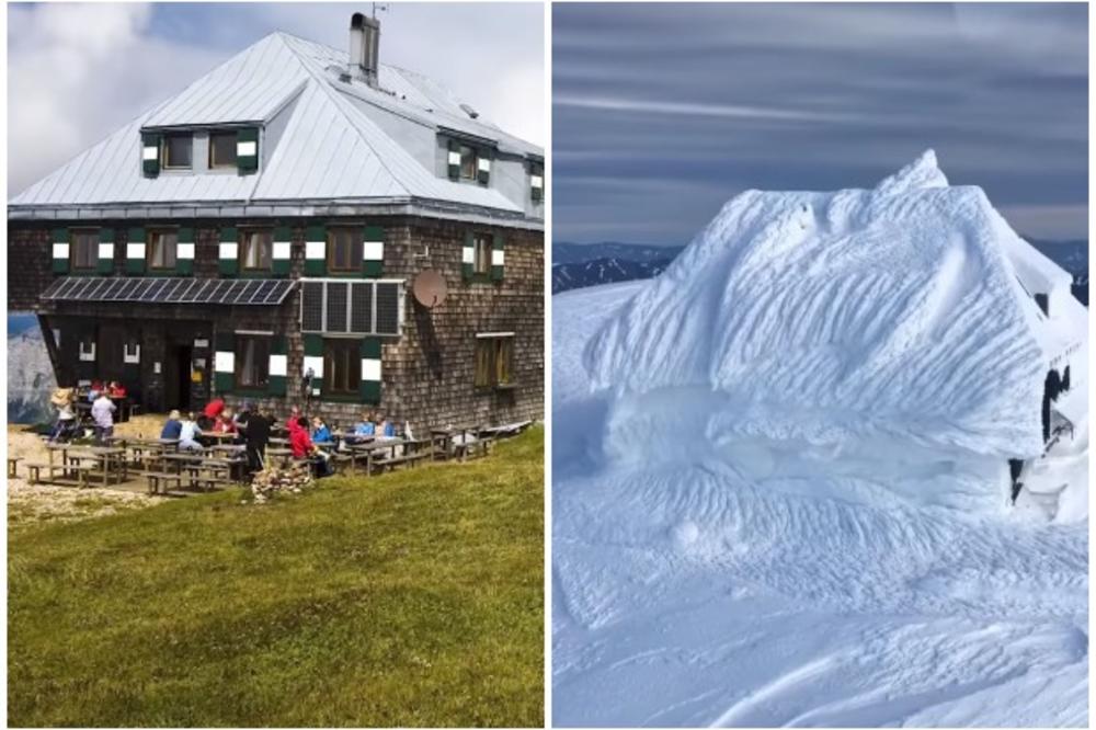 PRIZOR OD KOG ZASTAJE DAH: Planinarski dom na 3 sprata u Austriji nestao pod debelim snegom! Lavina ga skroz ZATRPALA! (VIDEO)