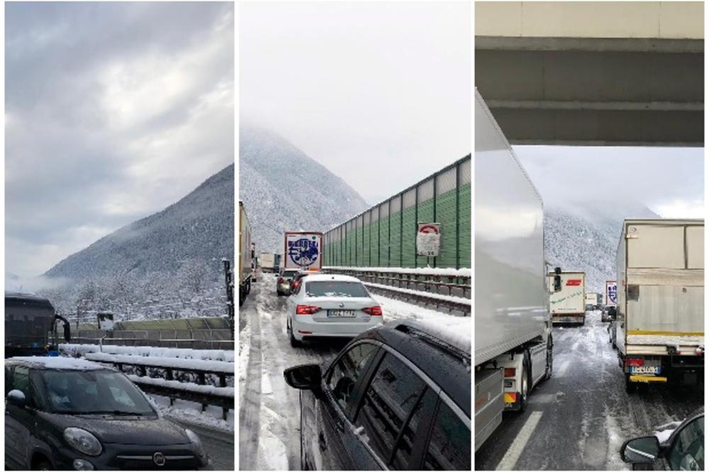 SNEŽNI PAKAO U ITALIJI: Mećava stotine zarobila u automobilima i autobusima na auto-putu! Kolona duga 16 kilometara, spaseno najmanje 200 ljudi! (FOTO)