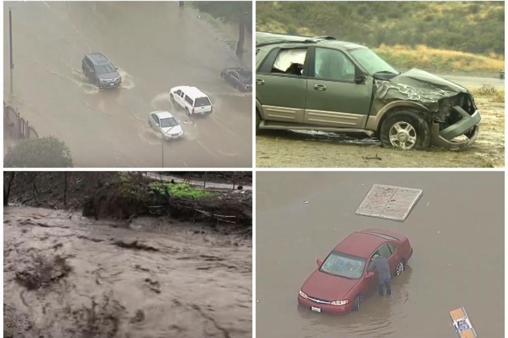 KATAKLIZMA UDARILA NA MONDENSKA LETOVALIŠTA: Poplave i sneg širom Kalifornije, haos na auto-putevima, evakuacija zbog klizišta! (VIDEO)